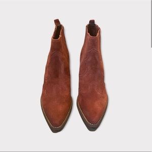 SAM EDELMAN RED SUEDE BOOTS